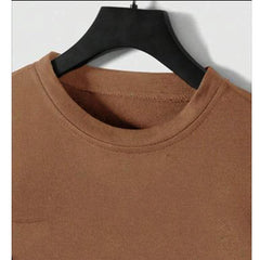 Men's Fleece Printed Sweatshirt Track Suit, 2 Pcs in Brown - New Six Shop