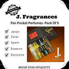 Unisex Long Lasting Fragrance Pocket Perfume - 5 Pcs Tester Pack - New Six Shop